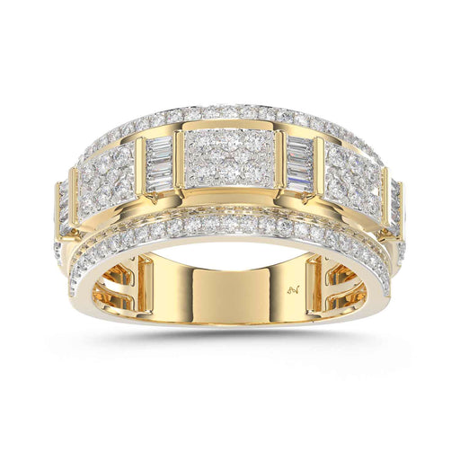 MEN'S BAND 1.00CT ROUND/BAGUETTE DIAMOND 10K YELLOW GOLD