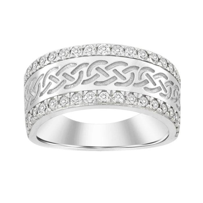 MEN'S BAND 1.00CT ROUND DIAMOND 14K WHITE GOLD (SI QUALITY)