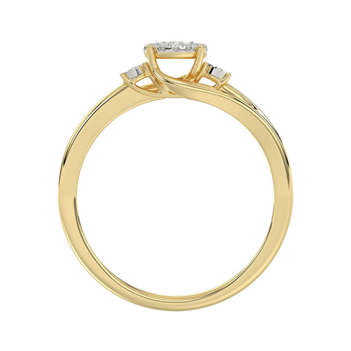 LADIES RING 0.15CT ROUND DIAMOND 10K YELLOW GOLD