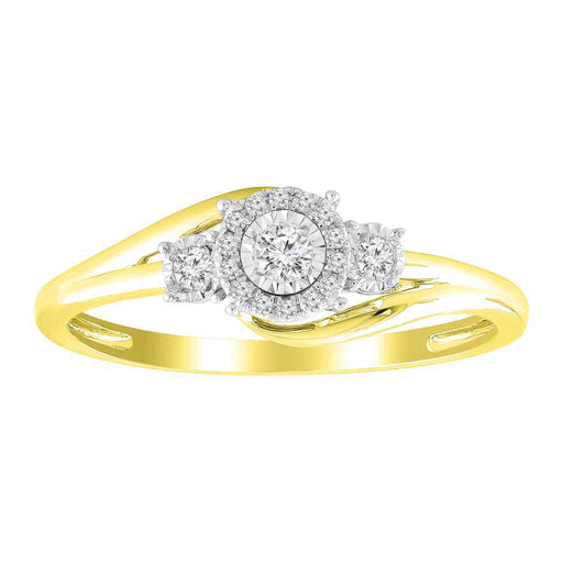 LADIES RING 0.15CT ROUND DIAMOND 10K YELLOW GOLD