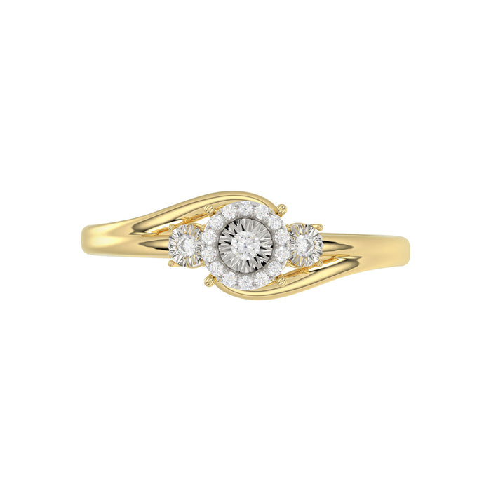 LADIES RING 0.15CT ROUND DIAMOND 10K YELLOW GOLD