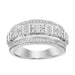 MEN'S RING 1.00CT ROUND/BAGUETTE DIAMOND 14K WHITE GOLD
