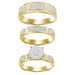 LADIES TRIOS SET 0.25CT ROUND DIAMOND 10K YELLOW GOLD
