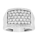 Sterling Silver 0.50CT Round Diamond Men'S Cluster Fashion Ring