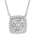 LADIES NECKLACE 0.20CT ROUND DIAMOND 10K WHITE GOLD