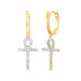 MEN'S HOOP EARRINGS 0.25CT ROUND DIAMOND 10K YELLOW GOLD