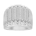 MEN'S RING 3.00CT ROUND/BAGUETTE DIAMOND 10K WHITE GOLD