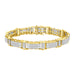 MEN'S BRACELET 3.00CT ROUND/BAGUETTE DIAMOND 10K YELLOW GOLD