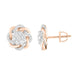 LADIES STUD EARRINGS 0.50CT ROUND DIAMOND 10K ROSE GOLD