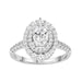 LADIES RING SEMI MOUNT 0.75CT ROUND DIAMOND 14K WHITE GOLD (CENTER STONE 1.00CT OVAL DIAMOND)
