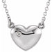 Ladies Natural Diamond Heart Necklace (I1, G-H) — 14K White Gold