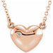 Ladies Natural Diamond Heart Necklace (I1, G-H) — 14K Rose Gold
