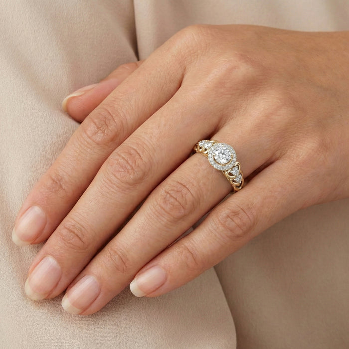 LADIES RING 0.20CT ROUND DIAMOND 10K YELLOW GOLD