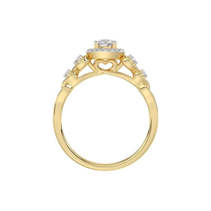 LADIES RING 0.20CT ROUND DIAMOND 10K YELLOW GOLD