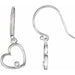 Ladies Natural Diamond Heart Earrings — Sterling Silver