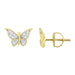 LADIES EARRINGS 0.07CT ROUND DIAMOND 10K YELLOW GOLD