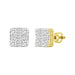 LADIES EARRINGS 1.00CT ROUND/BAGUETTE DIAMOND 10K YELLOW GOLD