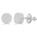 Elegant Cluster Diamond Fashion Earrings 0.15CT Round Diamond In White Sterling Silver