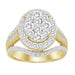 LADIES RING 2.00CT ROUND/BAGUETTE DIAMOND 10K YELLOW GOLD