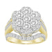 LADIES RING 3.00CT ROUND/BAGUETTE DIAMOND 10K YELLOW GOLD