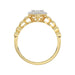 Elegant 10K Yellow Gold Heart-Shaped Engagement Ring Featuring 0.12Ct Round Diamonds With A Romantic And Timeless Design. Perfect As A Promise Ring, A