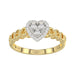 Elegant 10K Yellow Gold Heart-Shaped Engagement Ring Featuring 0.12Ct Round Diamonds With A Romantic And Timeless Design. Perfect As A Promise Ring, A
