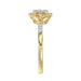 Romantic 10K Yellow Gold Halo Diamond Engagement Ring For Women Fine Jewelry