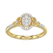 Romantic 10K Yellow Gold Halo Diamond Engagement Ring For Women Fine Jewelry