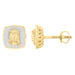 MEN'S STUD EARRINGS 0.25CT ROUND DIAMOND 10K YELLOW GOLD