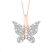 LADIES PENDANT WITH CHAIN 0.10CT ROUND DIAMOND 10K ROSE GOLD