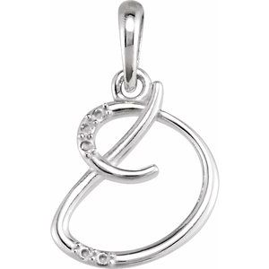 Ladies Natural Diamond Initial D Necklace (I1, G-H) — 14K White Gold