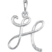 Ladies Natural Diamond Initial H Necklace (I2, G-H) — Sterling Silver