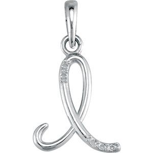 Ladies Natural Diamond Initial I Necklace (I1, G-H) — 14K White Gold