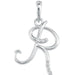 Ladies Natural Diamond Initial R Necklace (I1, G-H) — 14K White Gold
