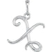 Ladies Natural Diamond Initial X Necklace (I1, G-H) — 14K White Gold