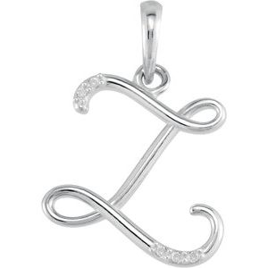 Ladies Natural Diamond Initial Z Necklace (I1, G-H) — 14K White Gold