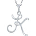 Ladies Natural Diamond Initial K Necklace (I2, G-H) — Sterling Silver