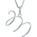 Ladies Natural Diamond Initial M Necklace (I1, G-H) — 14K White Gold