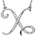 Ladies Natural Diamond Initial X Necklace (I2, G-H) — Sterling Silver