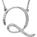 Ladies Natural Diamond Initial Q Necklace (I2, G-H) — Sterling Silver