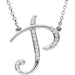 Ladies Natural Diamond Initial P Necklace (I1, G-H) — 14K White Gold