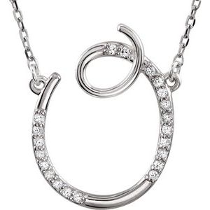 Ladies Natural Diamond Initial O Necklace (I2, G-H) — Sterling Silver