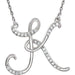 Ladies Natural Diamond Initial K Necklace (I2, G-H) — Sterling Silver