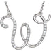 Ladies Natural Diamond Initial W Necklace (I2, G-H) — Sterling Silver