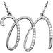 Ladies Natural Diamond Initial M Necklace (I2, G-H) — Sterling Silver