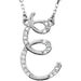 Ladies Natural Diamond Initial E Necklace (I2, G-H) — Sterling Silver