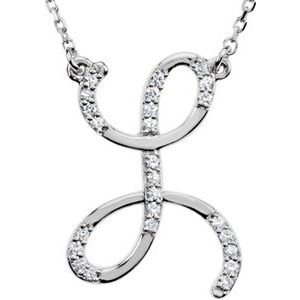 Ladies Natural Diamond Initial L Necklace (I2, G-H) — Sterling Silver
