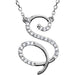 Ladies Natural Diamond Initial S Necklace (I2, G-H) — Sterling Silver