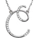 Ladies Natural Diamond Initial C Necklace (I2, G-H) — Sterling Silver