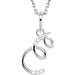 Ladies Natural Diamond Initial E Necklace (I1, G-H) — 14K White Gold